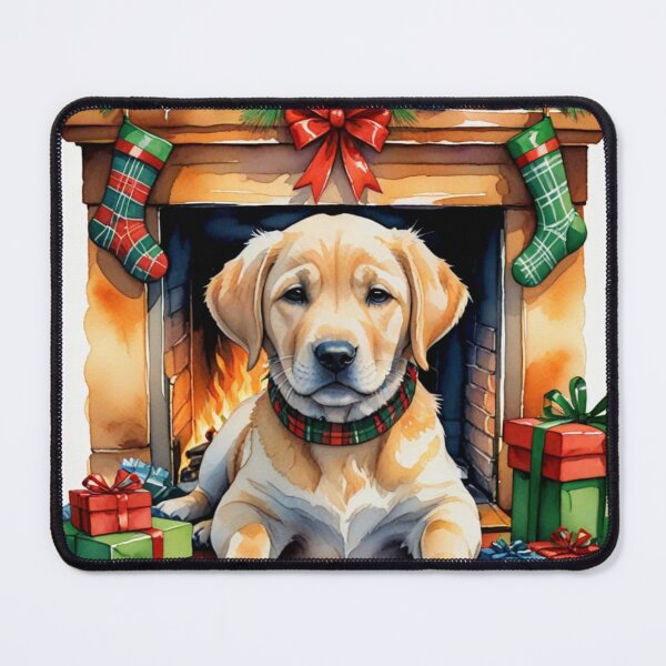 Item preview, Christmas Golden Labrador Retriever by the Fireplace designed and sold by Wags & Tails.