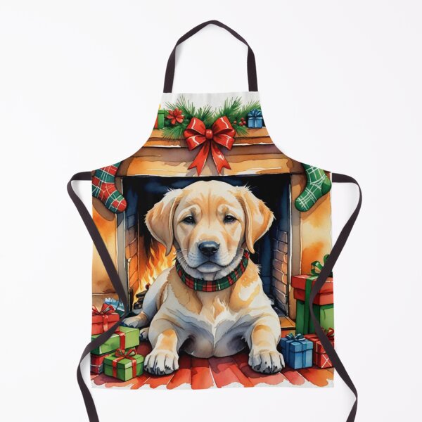 Item preview, Christmas Golden Labrador Retriever by the Fireplace designed and sold by Wags & Tails.