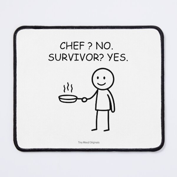 Item preview, Tiny Mood Man – Funny Cooking and Kitchen Humor Art designed and sold by eivicraft.