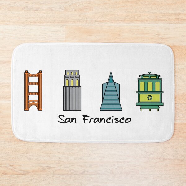 Item preview, The San Francisco Icons Colorful Illustrations: Golden Gate Bridge, Coit Tower, Transamerica Building, Cable Car designed and sold by PIXEL POP DESIGNS - Beyond the Norm!.