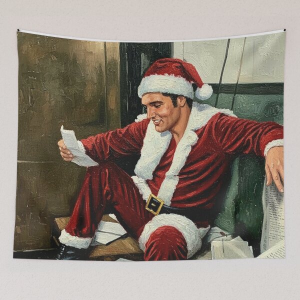 Item preview, Santa Claus is Comin' to Town - Elvis Christmas Art designed and sold by Art's Diner.