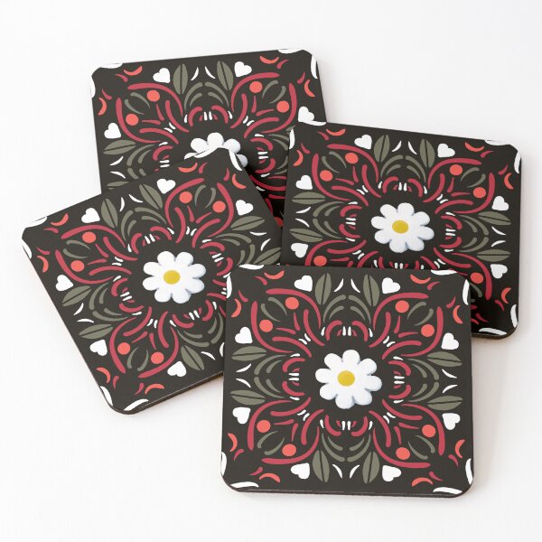 Item preview, Daisy folk heart Mandala designed and sold by Printfantasia .