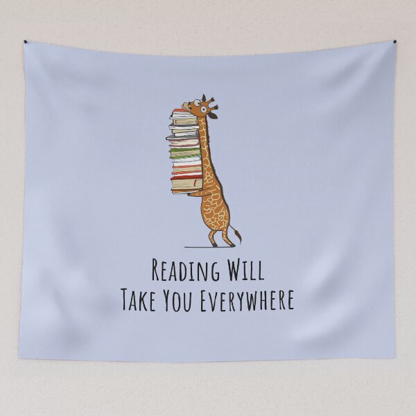 Item preview, Funny Giraffe Holding a Stack of Books -Reading Will Take You Everywhere - Book Lover Gift, Phones Cases And Other Gift designed and sold by MemWear.