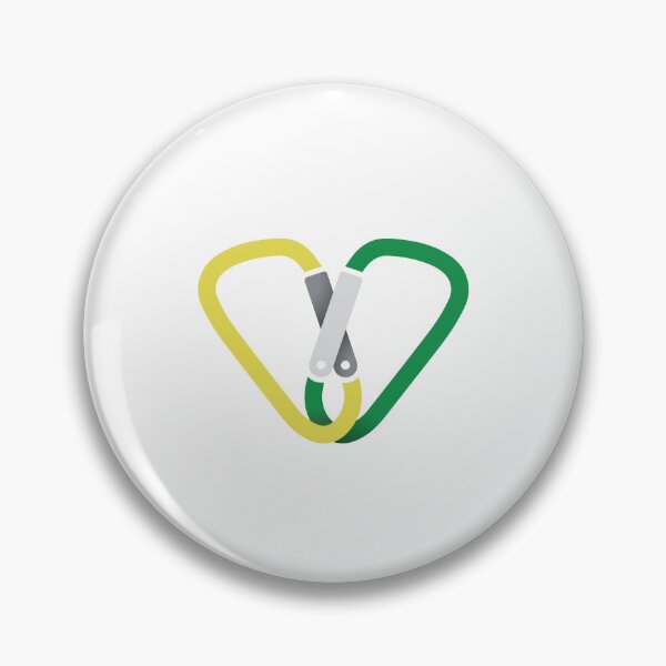 Item preview, Carabiner Yellow Green Heart Climbing designed and sold by JENE (inkedbyjene & nosleepdummy).