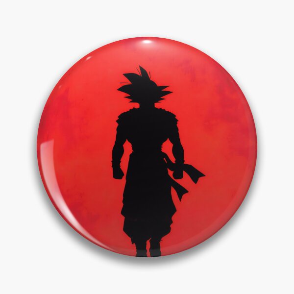 Item preview, Red Moon Warrior Silhouette – Dramatic Anime Inspired Art designed and sold by PosterFuel.