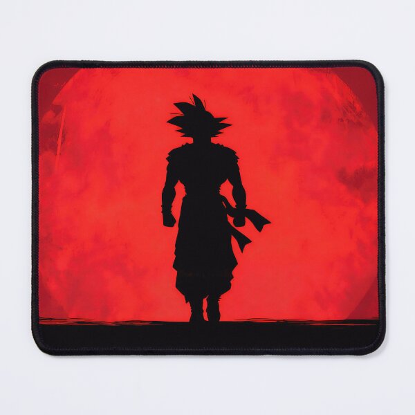 Item preview, Red Moon Warrior Silhouette – Dramatic Anime Inspired Art designed and sold by PosterFuel.
