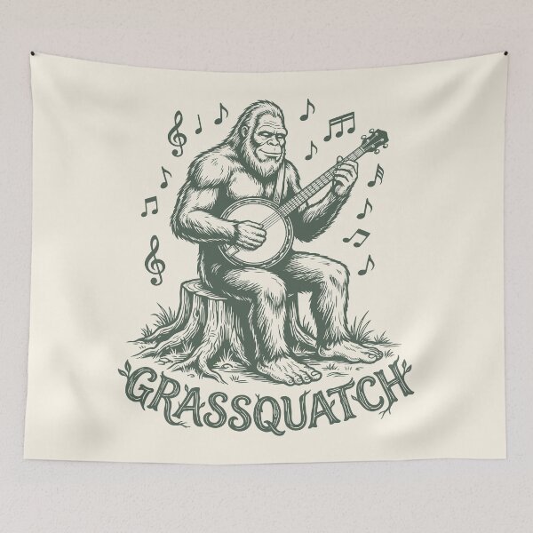 Item preview, Bigfoot Playing Banjo Grassquatch Bluegrass Music  designed and sold by Y-Vibes.