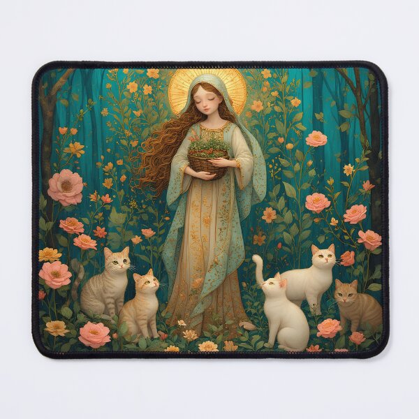Item preview, Saint Gertrude of Nivelles with cats. designed and sold by Natalia-Vlad.