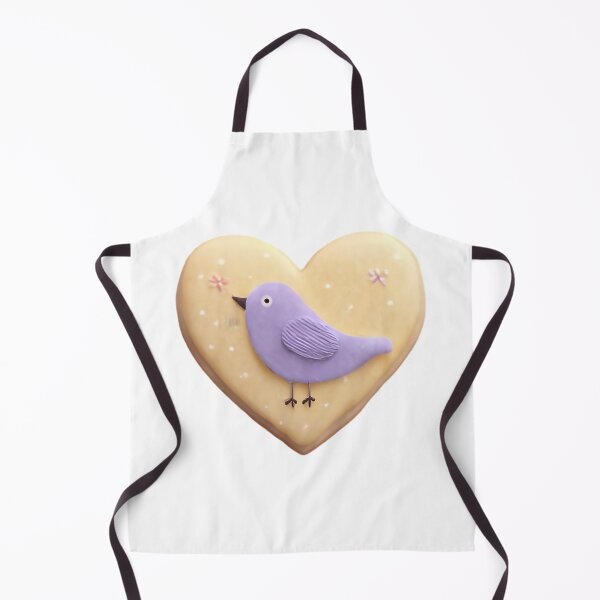 Item preview, Purple Bird on Cream Heart Cookie designed and sold by Teecha45.