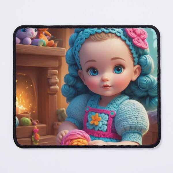 Item preview, Girl Crocheting at home designed and sold by Sweet Dreams Ambience.