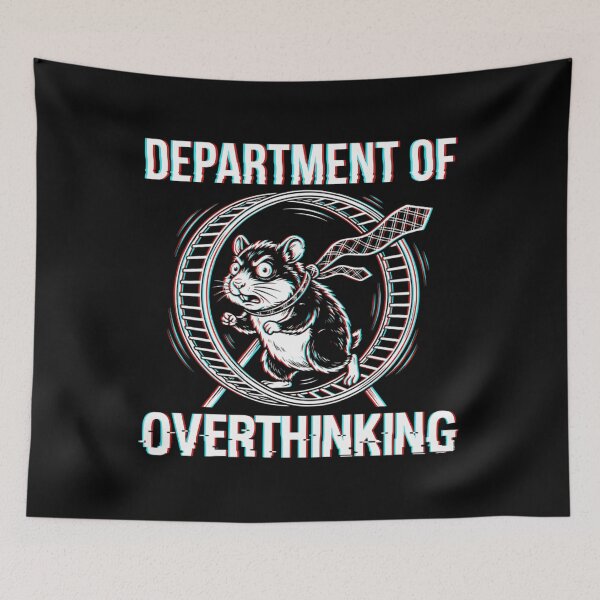 Item preview, Funny Glitch Hamster Department Of Overthinking - Anxiety ADHD Meme designed and sold by Mason-Pride.