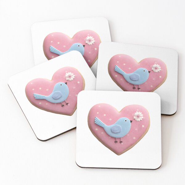 Item preview, Blue Bird on Pink Heart Cookie designed and sold by Teecha45.
