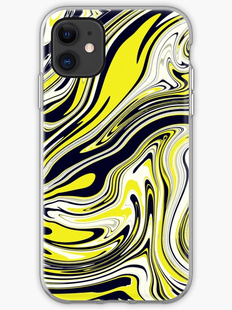 Modern Elegant Black Yellow Marble Background Iphone Case Cover By Myart23 Redbubble