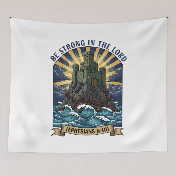 Item preview, Christian Fortress Art Be Strong In The Lord Ephesians 6 10 Verse. designed and sold by loveandlightrb.