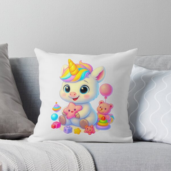 Item preview, Cute Kawaii Baby Unicorn Sticker with Toys designed and sold by RedStudioPRO872.