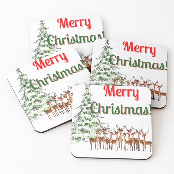 Item preview, Group of Reindeer wish you Merry Christmas! designed and sold by Goldmedaldesign.