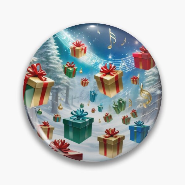 Item preview, Snowy White Tree Forest With Colorful Gifts And Music Notes designed and sold by Melantari Vizuns.