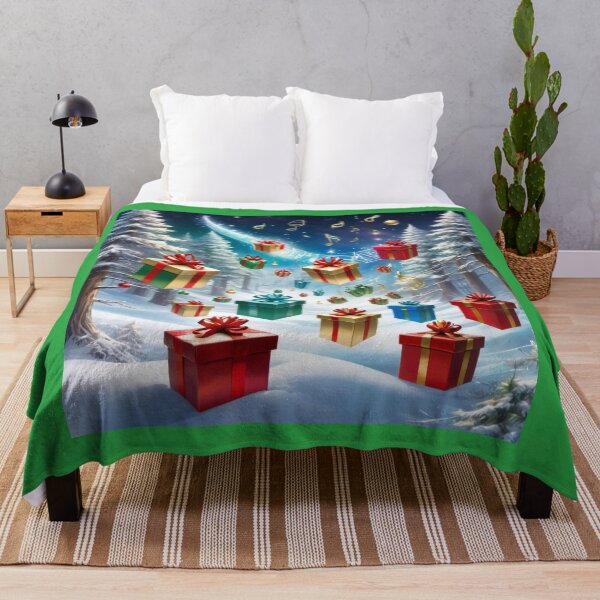 Item preview, Snowy White Tree Forest With Colorful Gifts And Music Notes designed and sold by Melantari Vizuns.