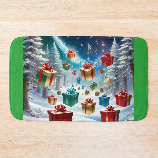 Item preview, Snowy White Tree Forest With Colorful Gifts And Music Notes designed and sold by Melantari Vizuns.