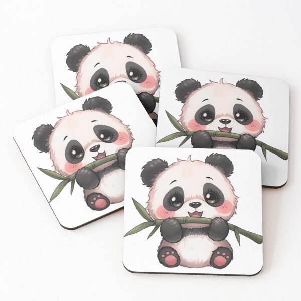 Artikelvorschau, Niedlicher Chibi-Panda mit Bambus entworfen und verkauft von HoneyBreezeCo.