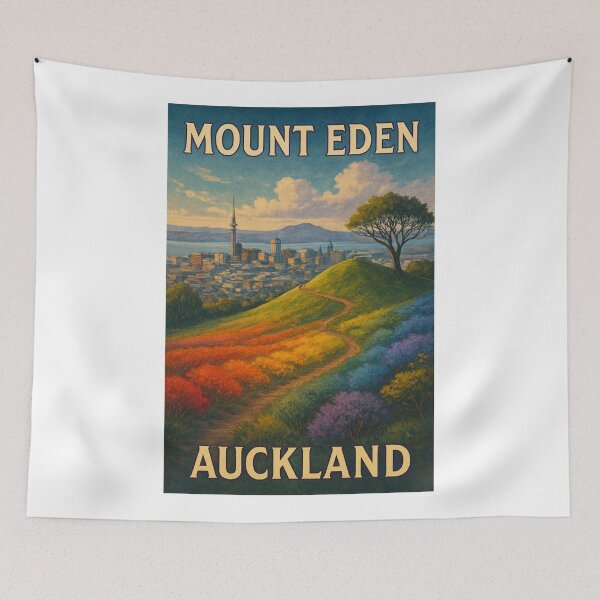 Item preview, Mount Eden Volcano Peak with Auckland CBD Sky Tower designed and sold by Aryabek.