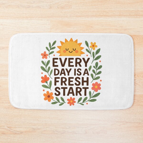 Item preview, To finishPositive Sunshine Quote Every Day Is A Fresh Start Floral Design. designed and sold by The-T-In-Retro.