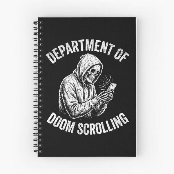 Item preview, Funny Skeleton Department Of Doom Scrolling - Social Media Addiction Meme designed and sold by Mason-Pride.