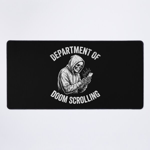 Item preview, Funny Skeleton Department Of Doom Scrolling - Social Media Addiction Meme designed and sold by Mason-Pride.