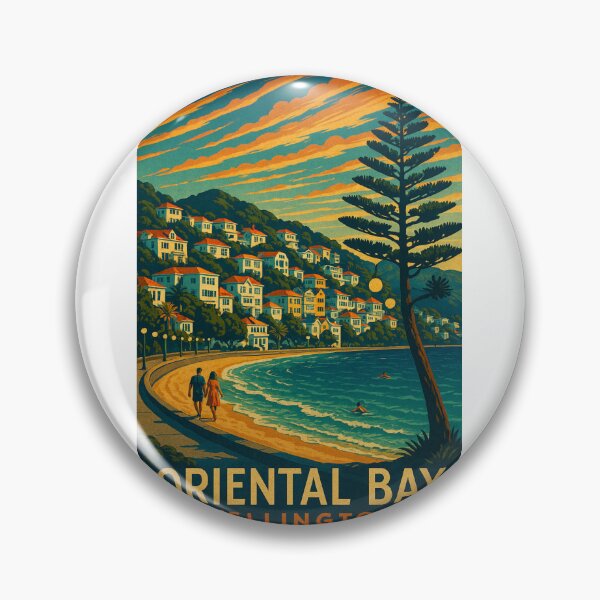 Item preview,  Oriental Bay Waterfront Promenade with Mount Victoria, Wellington City, New Zealand designed and sold by Aryabek.