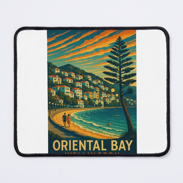 Item preview, Oriental Bay Waterfront Promenade with Mount Victoria, Wellington City, New Zealand designed and sold by Aryabek.