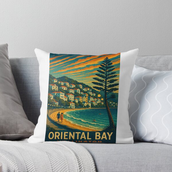 Item preview,  Oriental Bay Waterfront Promenade with Mount Victoria, Wellington City, New Zealand designed and sold by Aryabek.