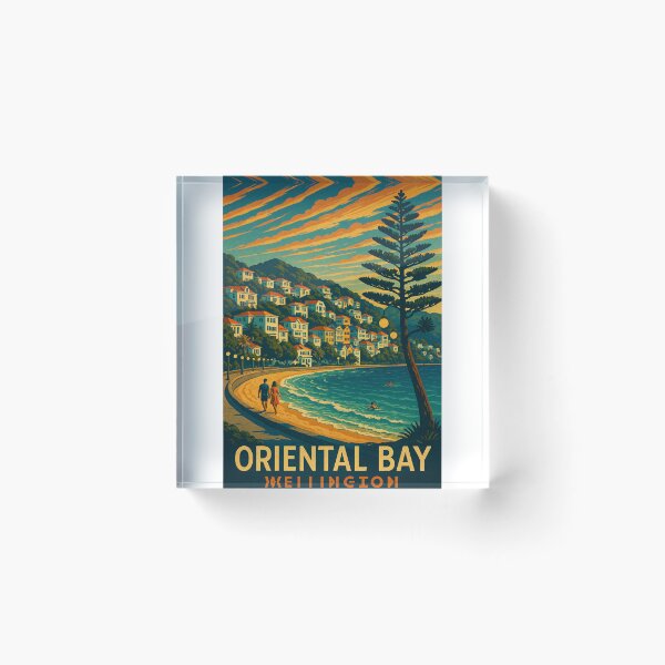 Item preview,  Oriental Bay Waterfront Promenade with Mount Victoria, Wellington City, New Zealand designed and sold by Aryabek.