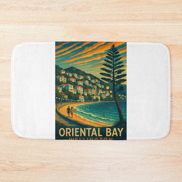 Item preview,  Oriental Bay Waterfront Promenade with Mount Victoria, Wellington City, New Zealand designed and sold by Aryabek.