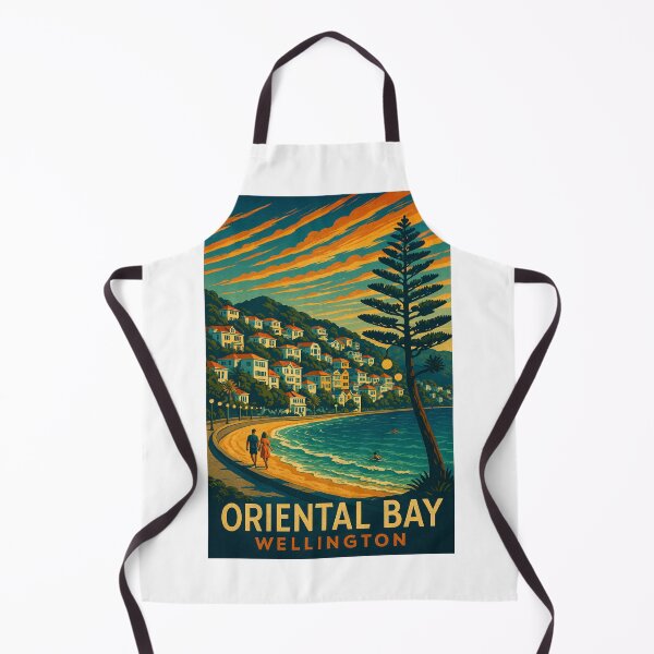 Item preview,  Oriental Bay Waterfront Promenade with Mount Victoria, Wellington City, New Zealand designed and sold by Aryabek.