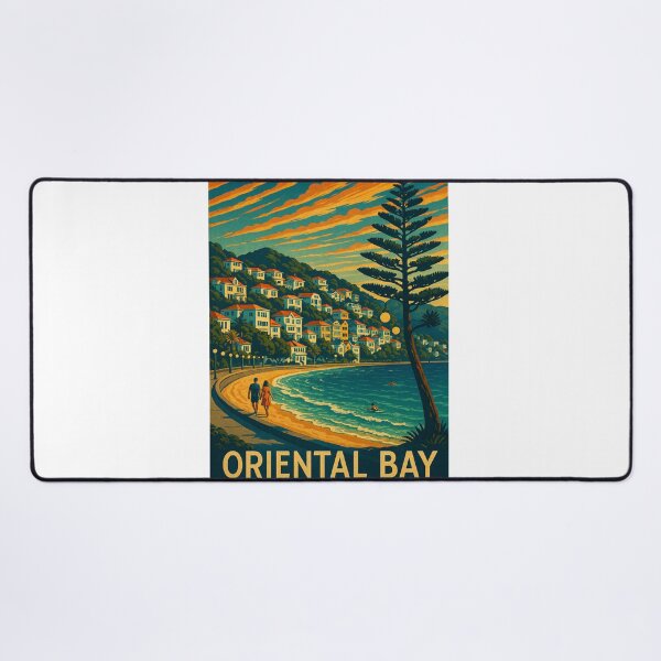 Item preview, Oriental Bay Waterfront Promenade with Mount Victoria, Wellington City, New Zealand designed and sold by Aryabek.