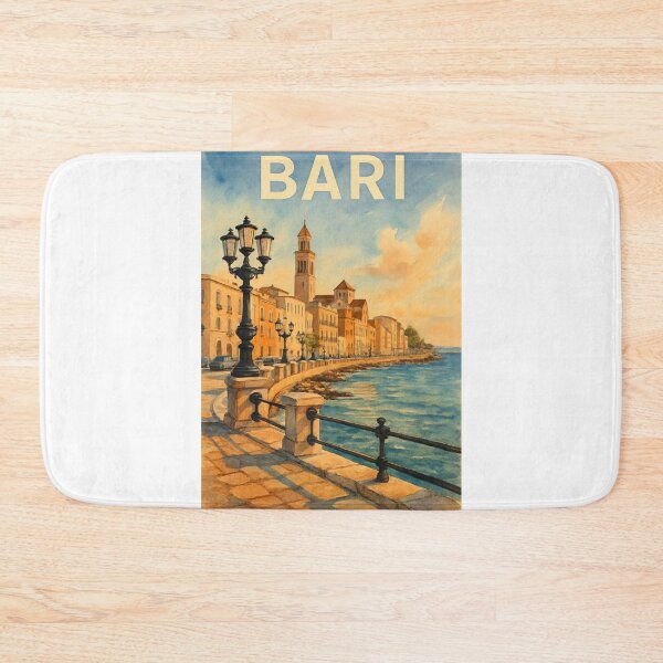 Item preview,  Bari Seaside Promenade with Historic Bell Towers and Adriatic Coastline, Apulia, Italy designed and sold by Aryabek.
