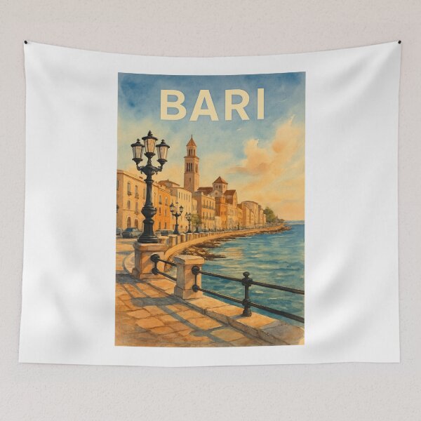 Item preview,  Bari Seaside Promenade with Historic Bell Towers and Adriatic Coastline, Apulia, Italy designed and sold by Aryabek.