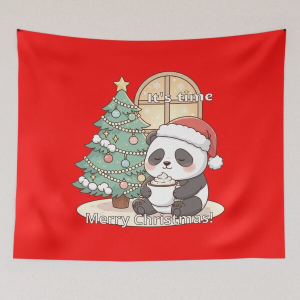 Item preview, It's Time Merry Christmas Panda designed and sold by TheSimpleTee007.