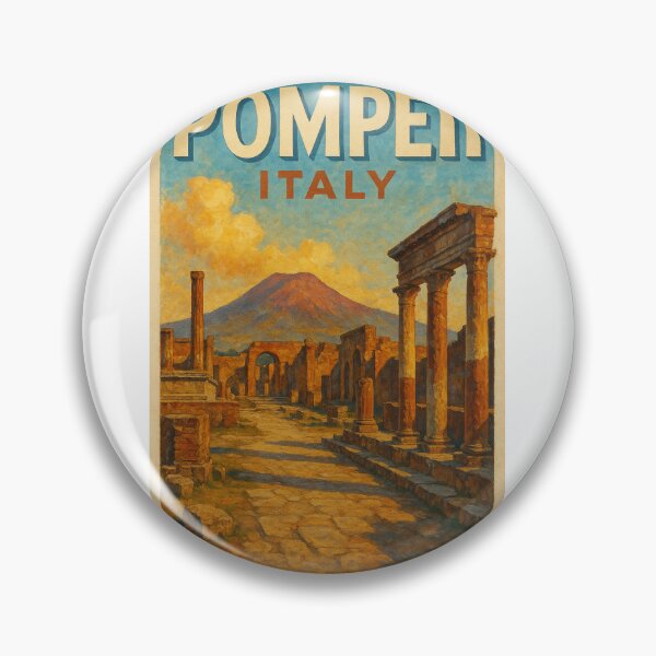 Item preview, Ancient Pompeii Street with Mount Vesuvius, Roman Ruins and Temple Columns, Campania, Italy designed and sold by Aryabek.