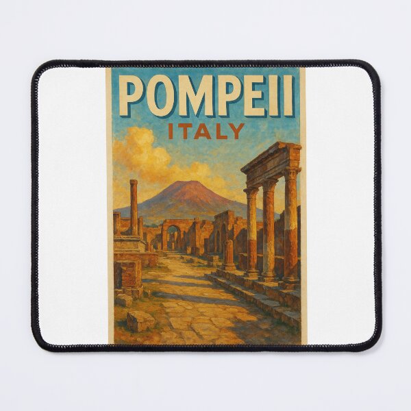 Item preview, Ancient Pompeii Street with Mount Vesuvius, Roman Ruins and Temple Columns, Campania, Italy designed and sold by Aryabek.