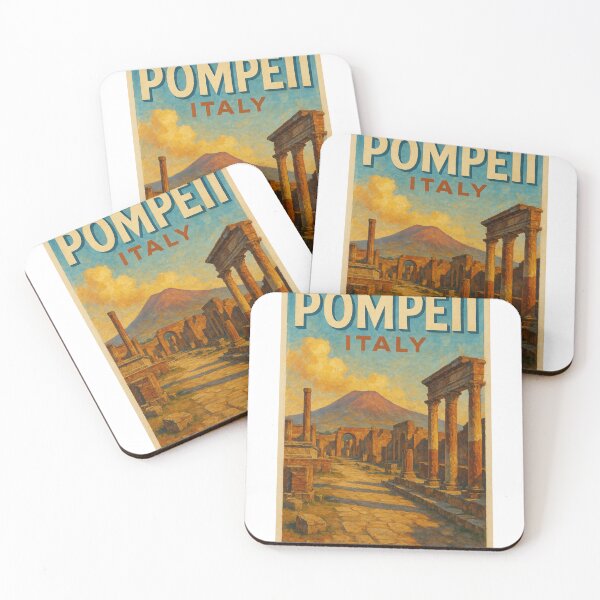 Item preview, Ancient Pompeii Street with Mount Vesuvius, Roman Ruins and Temple Columns, Campania, Italy designed and sold by Aryabek.