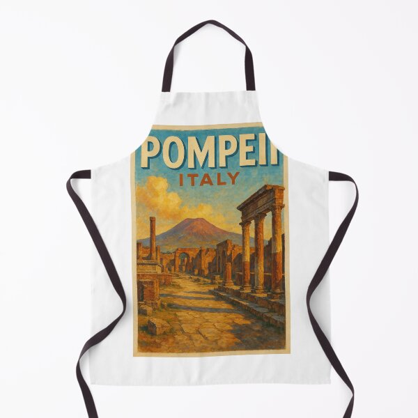 Item preview, Ancient Pompeii Street with Mount Vesuvius, Roman Ruins and Temple Columns, Campania, Italy designed and sold by Aryabek.