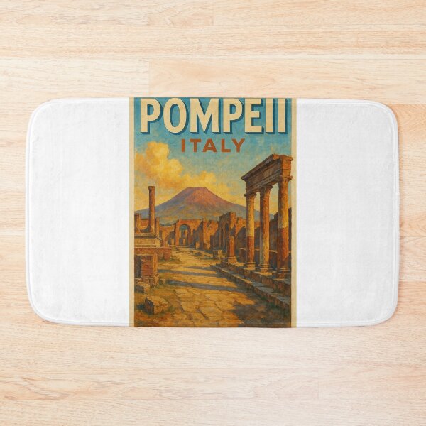 Item preview, Ancient Pompeii Street with Mount Vesuvius, Roman Ruins and Temple Columns, Campania, Italy designed and sold by Aryabek.