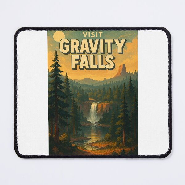 Item preview, Visit Gravity Falls Forest Waterfall at Sunset with Pines and Northwest Landscape, Oregon designed and sold by Aryabek.