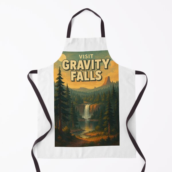 Item preview, Visit Gravity Falls Forest Waterfall at Sunset with Pines and Northwest Landscape, Oregon designed and sold by Aryabek.