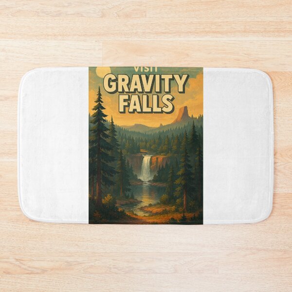 Item preview, Visit  Gravity Falls Forest Waterfall at Sunset with Pines and Northwest Landscape, Oregon designed and sold by Aryabek.