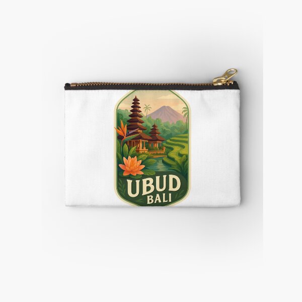 Item preview,  Ubud Rice Terraces and Pura Taman Saraswati Temple with Mount Agung in Background, Bali, Indonesia designed and sold by Aryabek.