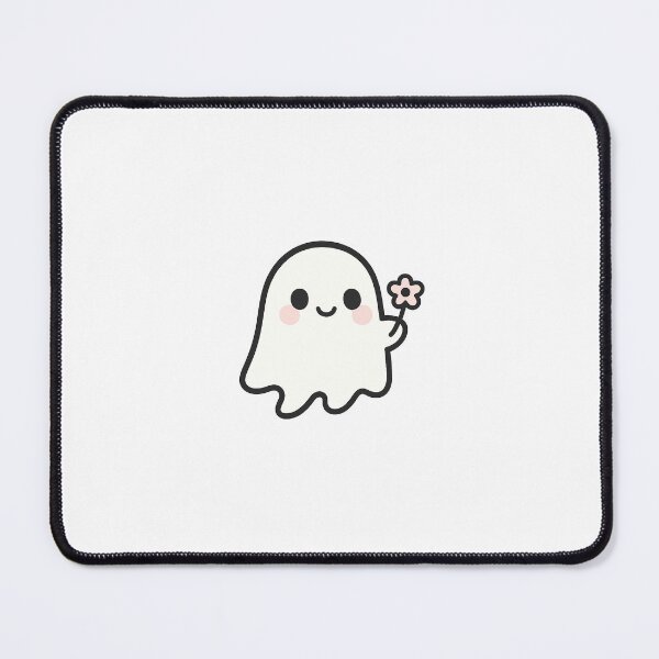 Item preview, Friendly Ghost With Flower – Sweet & Playful Cartoon Art designed and sold by maciejdesing.
