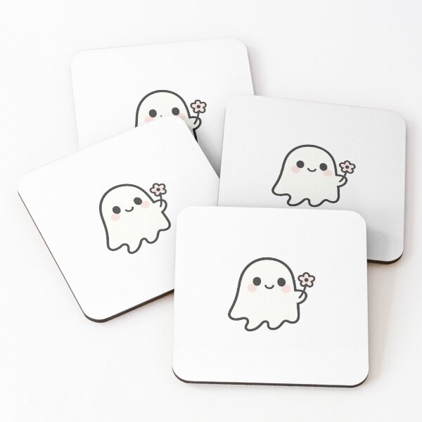 Item preview, Friendly Ghost With Flower – Sweet & Playful Cartoon Art designed and sold by maciejdesing.