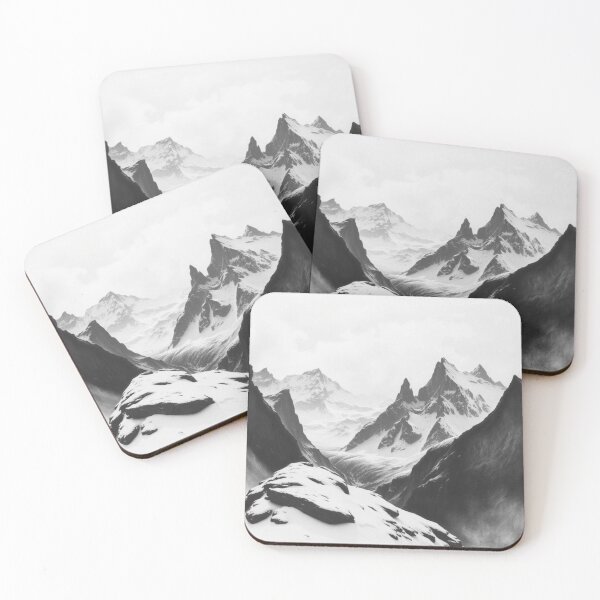 Item preview, Black and White Alpine Peaks Photography designed and sold by EllDAV777.